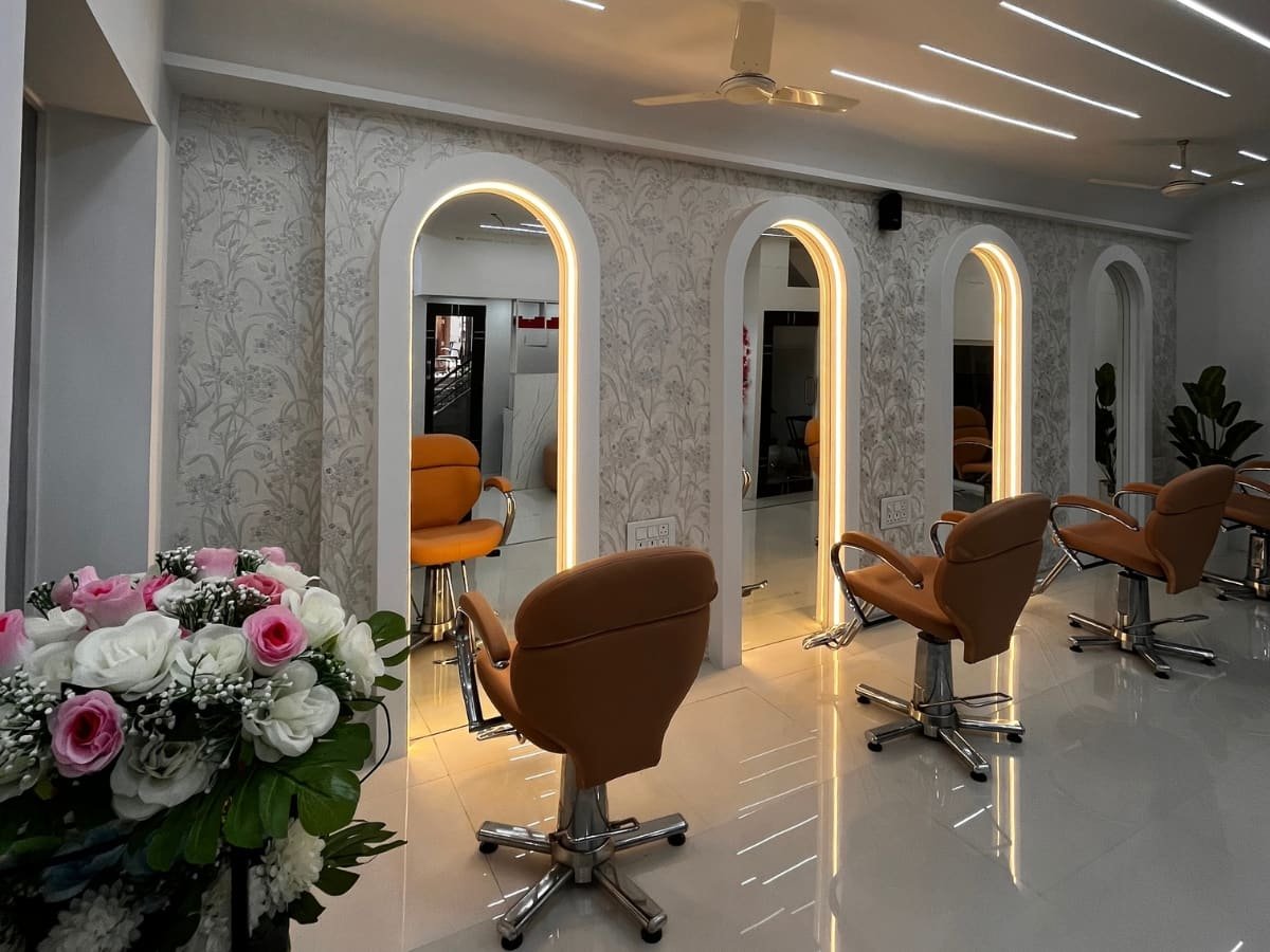 Kara Unisex Salon styling stations and modern wash chairs, Wakad