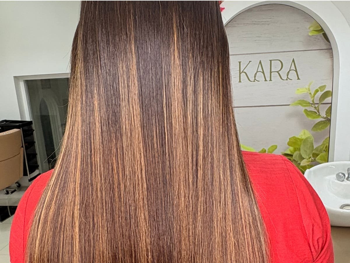 After — result immediately following the Aqua Hair Treatment, same light and angle